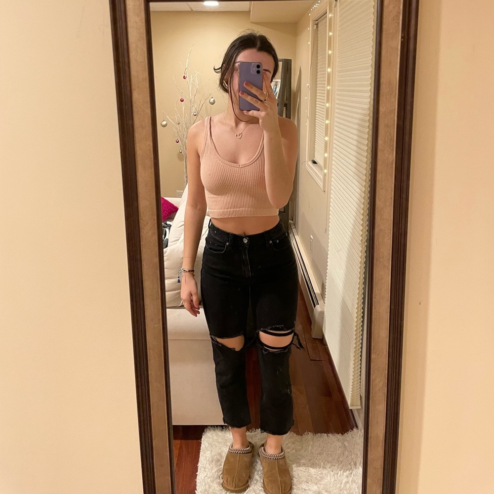 Abercrombie straight cropped jeans
